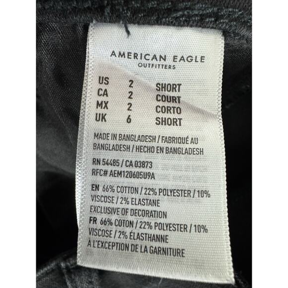 American Eagle Next Level Stretch Black Distressed Jeans Size 2 Short - Picture 10 of 13